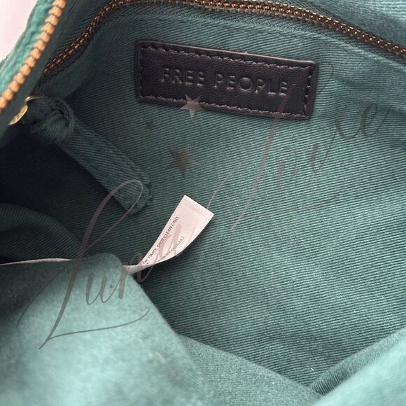 FREE PEOPLE Nashville Nights Beaded Sequin Velvet Shoulder Bag In Green NWT - Picture 8 of 9